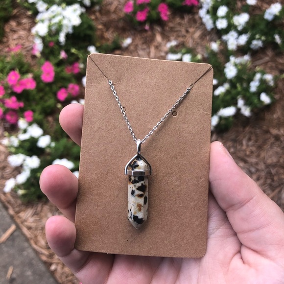 Dalmatian Jasper Real Stone Necklace - Picture 1 of 4